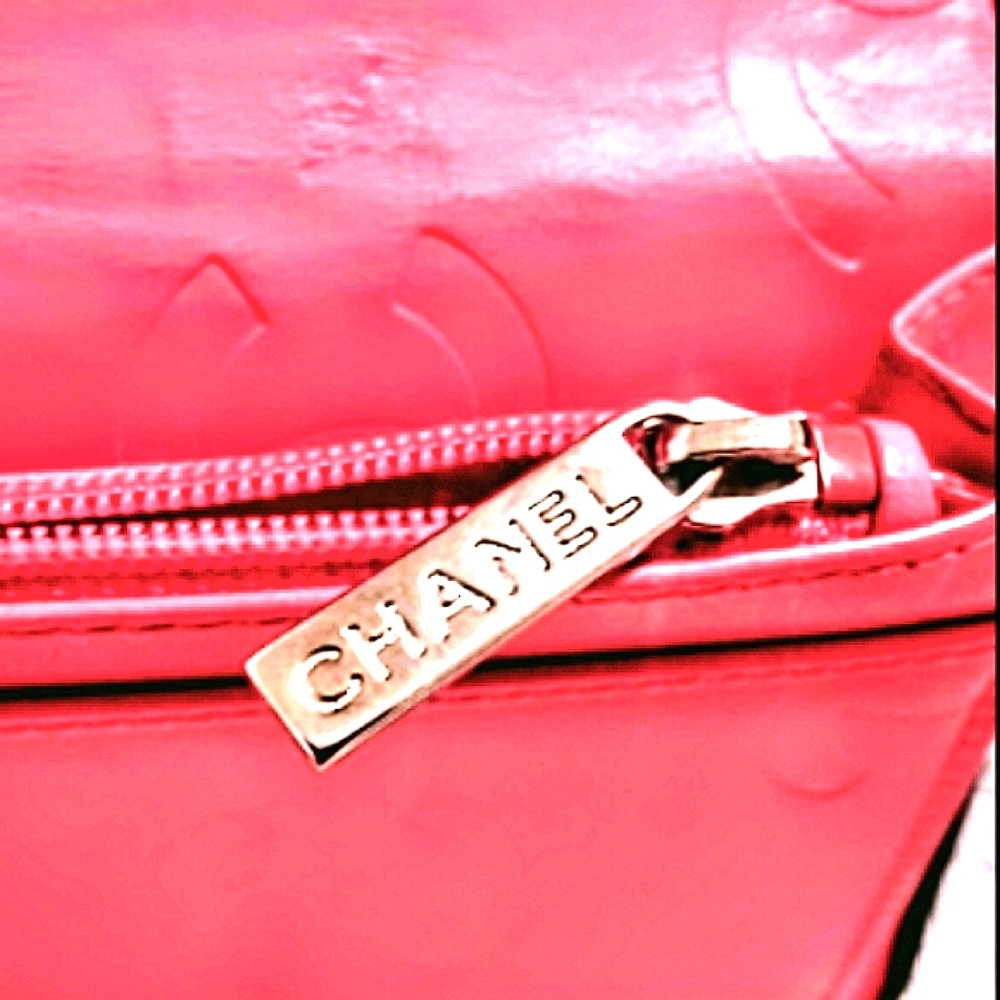 🌺 CHANEL CC Cambon Quilted Logo Bifold Wallet in Black & Hot Pink Pre-owned - Picture 14 of 15